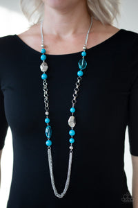 Paparazzi Marina Majesty - Blue - Necklace and matching Earrings - $5 Jewelry with Ashley Swint