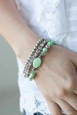 Paparazzi Modestly Madonna - Green - Bracelet - $5 Jewelry With Ashley Swint