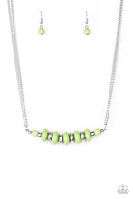 Load image into Gallery viewer, Paparazzi On Mountain Time - Green - Silver Beads - Necklace and Earrings - $5 Jewelry With Ashley Swint