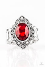 Load image into Gallery viewer, Paparazzi Power Behind The Throne - Red Gem - Marquise Shaped Silver Ring - $5 Jewelry With Ashley Swint
