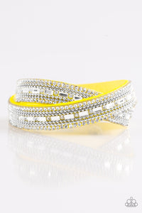 Paparazzi Shimmer and Sass - Yellow - Double Wrap Bracelet - $5 Jewelry With Ashley Swint