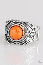 Load image into Gallery viewer, Paparazzi Stand Your Ground - Orange Stone - Silver Ornate Ring - $5 Jewelry with Ashley Swint