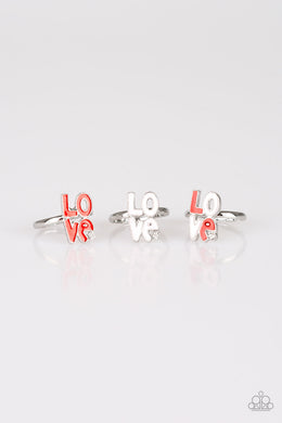 Paparazzi Starlet Shimmer Rings - 10 - LOVE - White, Coral and Multi - $5 Jewelry With Ashley Swint