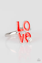 Load image into Gallery viewer, Paparazzi Starlet Shimmer Rings - 10 - LOVE - White, Coral and Multi - $5 Jewelry With Ashley Swint