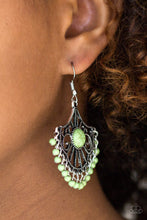 Load image into Gallery viewer, Paparazzi Stone Lagoon - Green Stone - Silver Earrings - $5 Jewelry With Ashley Swint