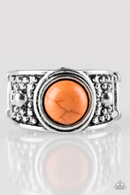 Load image into Gallery viewer, Paparazzi Summer Oasis - Orange Stone - Antiqued Silver Artisan Ring - $5 Jewelry With Ashley Swint