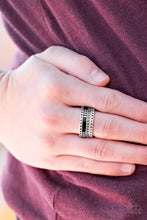 Load image into Gallery viewer, Paparazzi Super Summer - Black - Silver Ring - $5 Jewelry With Ashley Swint