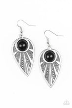 Load image into Gallery viewer, Paparazzi Take A WALKABOUT - Black Bead - Silver Ornate Teardrop Earrings - $5 Jewelry With Ashley Swint