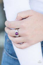 Load image into Gallery viewer, Paparazzi The Front Runner - Purple Pearl - Silver Band - White Rhinestone - Ring - $5 Jewelry With Ashley Swint