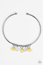 Load image into Gallery viewer, Paparazzi Totally Tahoe - Yellow - Stones - Silver Bangle - Cuff Bracelet - $5 Jewelry With Ashley Swint