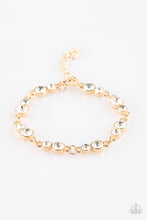 Load image into Gallery viewer, Paparazzi Twinkle Twinkle Little STARLET - Gold - White Rhinestones - Gorgeous Timeless Bracelet - $5 Jewelry with Ashley Swint