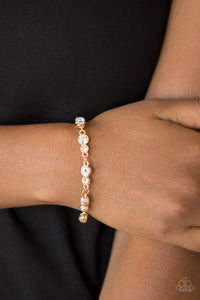 Paparazzi Twinkle Twinkle Little STARLET - Gold - White Rhinestones - Gorgeous Timeless Bracelet - $5 Jewelry with Ashley Swint