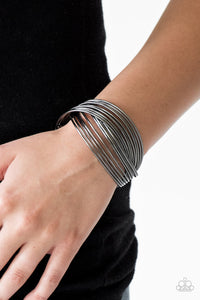 Paparazzi Urban Glam - Black - Cuff Bracelet - $5 Jewelry With Ashley Swint