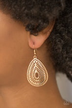 Load image into Gallery viewer, Paparazzi You Look GRATE! - Gold Teardrop Earrings - $5 Jewelry With Ashley Swint