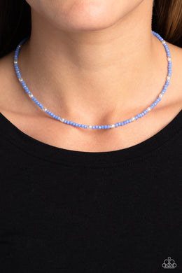 Paparazzi Beaded Blitz - Blue - Choker Necklace & Earrings