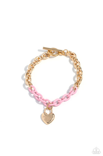 Paparazzi Locked and Loved - Pink - Bracelet NEW