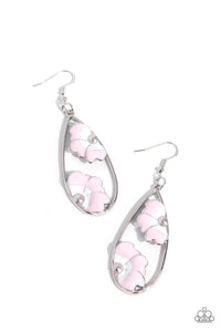 Paparazzi Airily Abloom - Pink Earrings