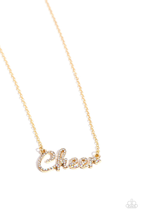 Paparazzi Cheer Squad - Gold - Necklace & Earring NEW