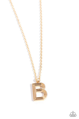 Leave Your Initials - Gold - B -Necklace & Earrings