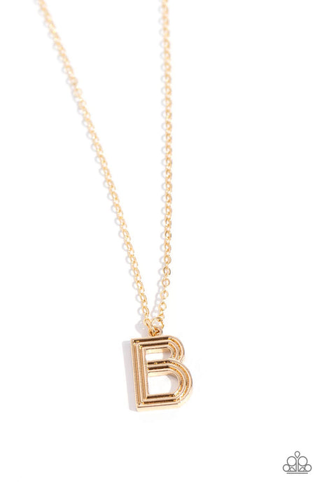 Leave Your Initials - Gold - B -Necklace & Earrings - NEW