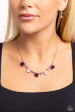 Load image into Gallery viewer, Paparazzi Strike a ROSE - Purple - Rose Necklace &amp; Earring