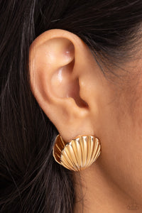 Paparazzi Seashell Surprise - Gold Earrings