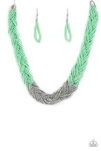 Load image into Gallery viewer, Paparazzi Brazilian Brilliance - Green - Seed Bead Necklace and matching Earrings - $5 Jewelry with Ashley Swint