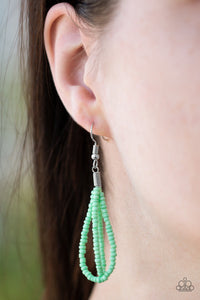 Paparazzi Brazilian Brilliance - Green - Seed Bead Necklace and matching Earrings - $5 Jewelry with Ashley Swint