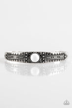Load image into Gallery viewer, Paparazzi Singing Sahara - White Bead - Silver Cuff Bracelet - $5 Jewelry With Ashley Swint