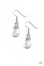 Load image into Gallery viewer, Paparazzi 5th Avenue Fireworks - White Teardrop Gem and Rhinestones - Earrings - $5 Jewelry With Ashley Swint