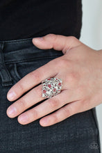 Load image into Gallery viewer, Paparazzi Star-tacular, Star-tacular - Red Rhinestones - Silver Ring - $5 Jewelry With Ashley Swint