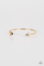 Load image into Gallery viewer, Paparazzi A Bit Rich - Multi - Hematite Rhinestones - Dainty Gold Cuff - Bracelet - $5 Jewelry With Ashley Swint