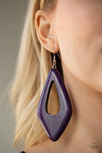 Load image into Gallery viewer, Paparazzi A SHORE Bet - Purple - Bold Wooden Earrings - $5 Jewelry With Ashley Swint