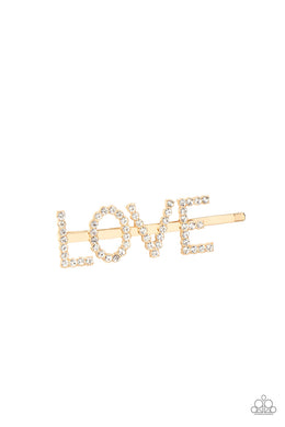 Paparazzi All You Need Is Love - GOLD - White Rhinestones - 