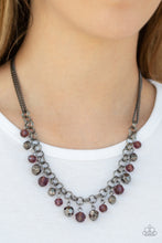 Load image into Gallery viewer, Paparazzi And The Crowd Cheers - Purple - Faceted Beads - Gunmetal Chains Necklace &amp; Earrings - $5 Jewelry With Ashley Swint