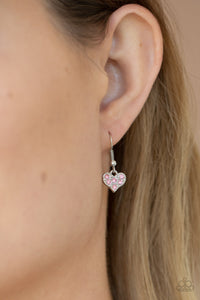 Paparazzi Bare Your Heart - Pink Rhinestones - Heart Necklace & Earrings - $5 Jewelry with Ashley Swint