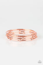 Load image into Gallery viewer, Paparazzi Beauty Basic - Copper - Textured and Beaded Bangle Bracelets - Set of 4 - $5 Jewelry with Ashley Swint