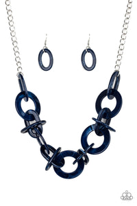 Paparazzi Chromatic Charm - Blue - Acrylic Necklace & Earrings - $5 Jewelry with Ashley Swint