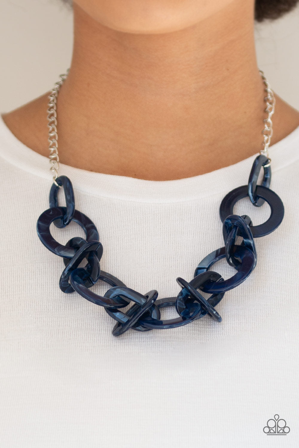 Blue acrylic necklace paparazzi online