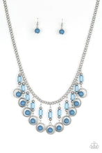 Load image into Gallery viewer, Paparazzi Cool Cascade - Blue - Fringe of Silver, Blue and Crystal Beads - Necklace &amp; Earrings - $5 Jewelry With Ashley Swint