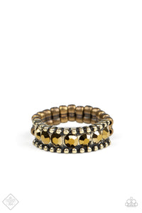 Paparazzi Crank It Up - Brass - Ring - Trend Blend / Fashion Fix Exclusive - August 2020 - $5 Jewelry with Ashley Swint