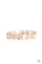 Load image into Gallery viewer, Paparazzi Dainty Queen - Rose Gold - White Rhinestones - Stretchy Band Bracelet - $5 Jewelry with Ashley Swint