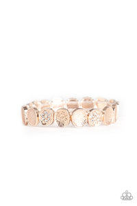 Paparazzi Dainty Queen - Rose Gold - White Rhinestones - Stretchy Band Bracelet - $5 Jewelry with Ashley Swint