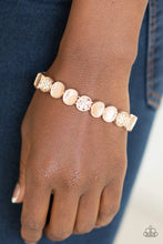 Load image into Gallery viewer, Paparazzi Dainty Queen - Rose Gold - White Rhinestones - Stretchy Band Bracelet - $5 Jewelry with Ashley Swint