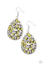 Load image into Gallery viewer, Paparazzi Dazzling Dew - Yellow - Rhinestone Vine Silver Earrings - $5 Jewelry With Ashley Swint