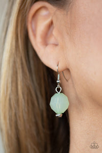 Paparazzi Dine and Dash - Green - Shimmery Silver Accents - Necklace & Earrings - $5 Jewelry with Ashley Swint