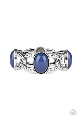 Paparazzi Dreamy Gleam - Blue - Antiqued Studs - Stretchy Band Bracelet - $5 Jewelry with Ashley Swint