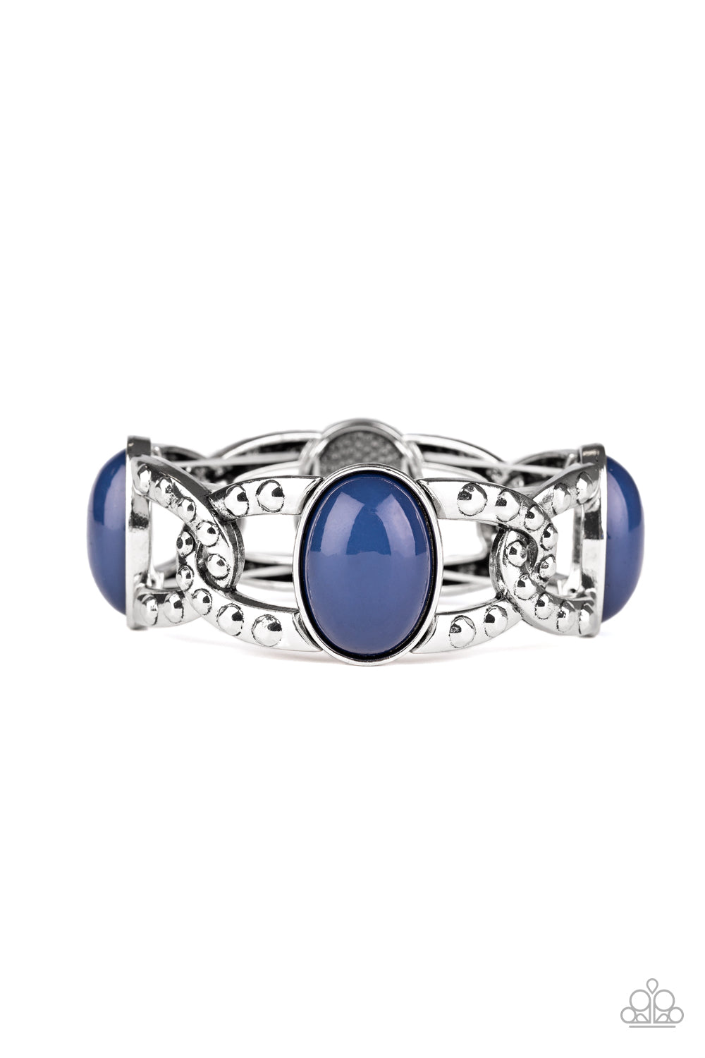 Paparazzi Dreamy Gleam - Blue - Antiqued Studs - Stretchy Band Bracelet - $5 Jewelry with Ashley Swint