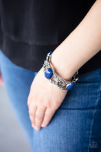 Load image into Gallery viewer, Paparazzi Dreamy Gleam - Blue - Antiqued Studs - Stretchy Band Bracelet - $5 Jewelry with Ashley Swint