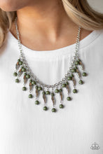 Load image into Gallery viewer, Paparazzi Earth Conscious - Green - Shimmery Silver Chain - Necklace &amp; Earrings - $5 Jewelry with Ashley Swint